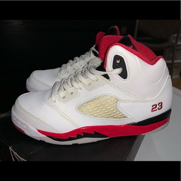 Fire Red 5s (black tongue) Sneakers